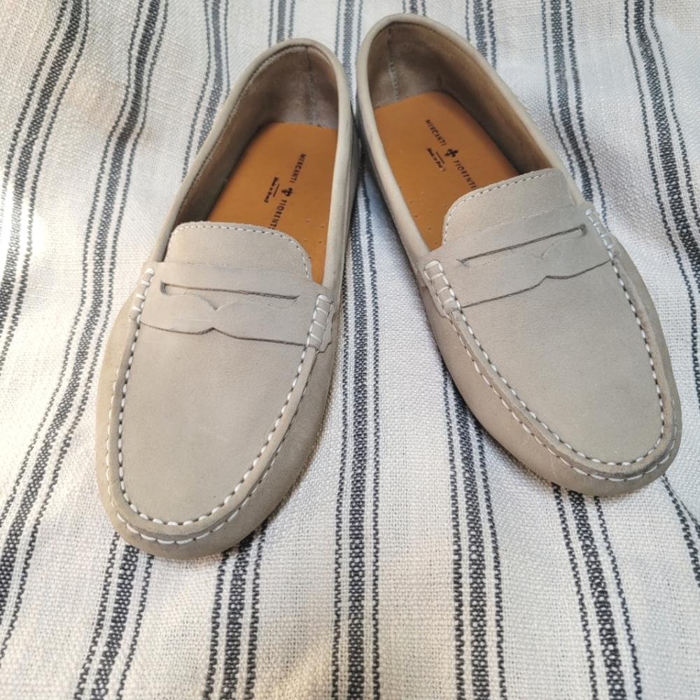 Women’s Mercanti Fiorentini Stone Grey  Leather Loafers - 8B